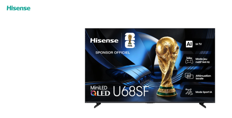 Hisense 65" QLED Mini-LED AI TV 144Hz - Fire TV - 65U68SF