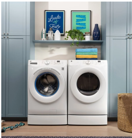 GE 5.3 cu. ft. (IEC) Capacity Front Load Washer with UltraFresh Vent System White