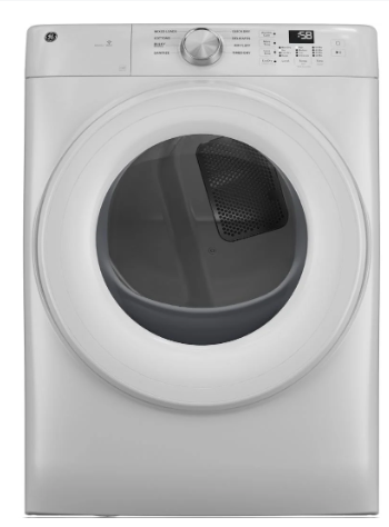 GE 7.8 cu. ft. Capacity Front Load Electric Dryer with Sanitize Cycle, Control Lock and WiFi, White