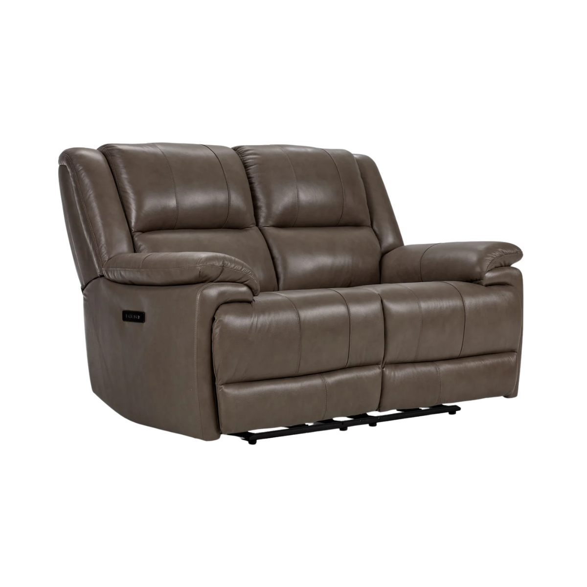 Allie Leather Dual Power Reclining Loveseat - Mocha