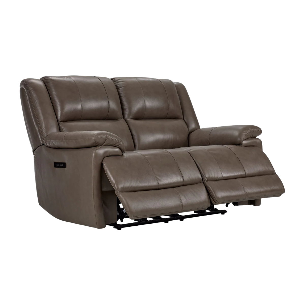 Allie Leather Dual Power Reclining Loveseat - Mocha