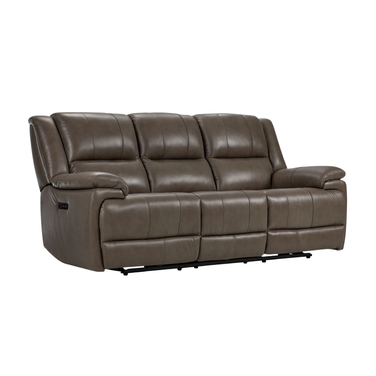 Allie Leather Dual Power Reclining Sofa - Mocha