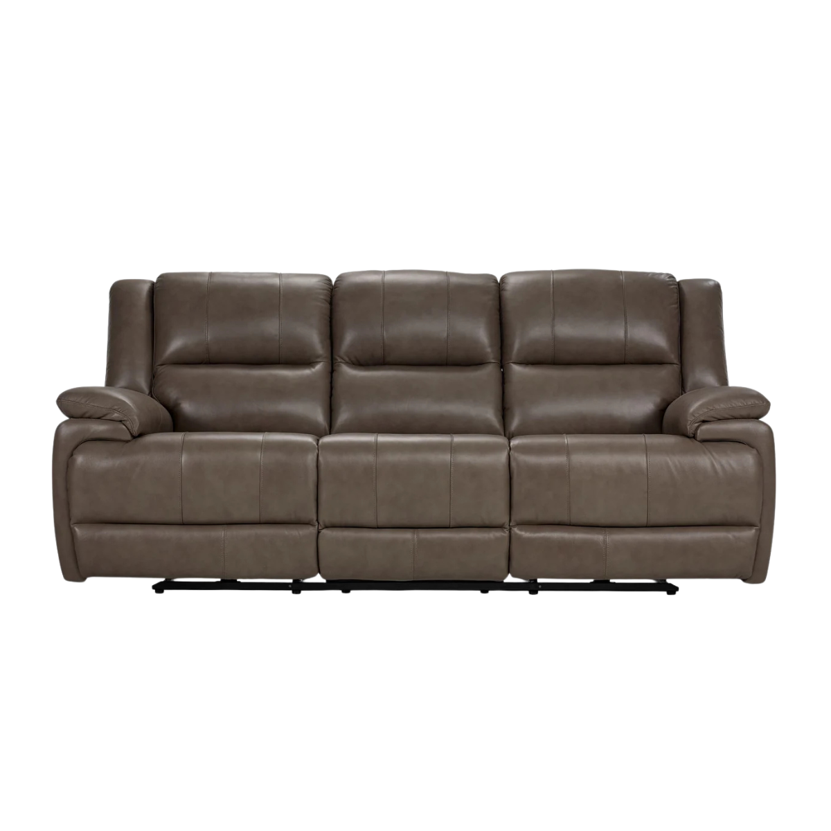 Allie Leather Dual Power Reclining Sofa - Mocha