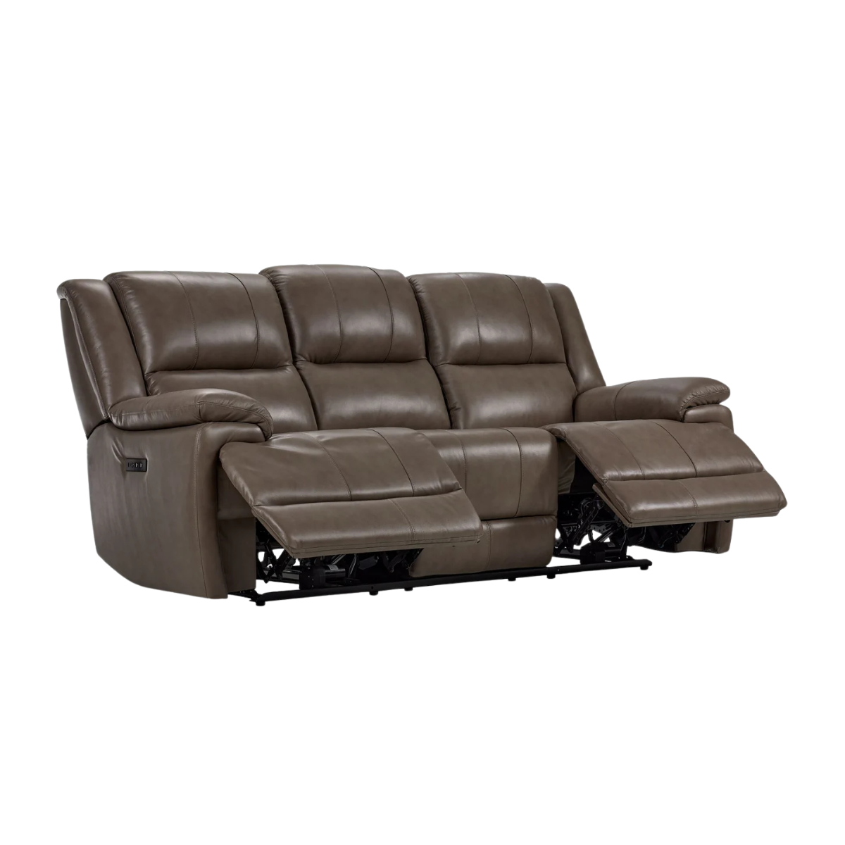 Allie Leather Dual Power Reclining Sofa - Mocha
