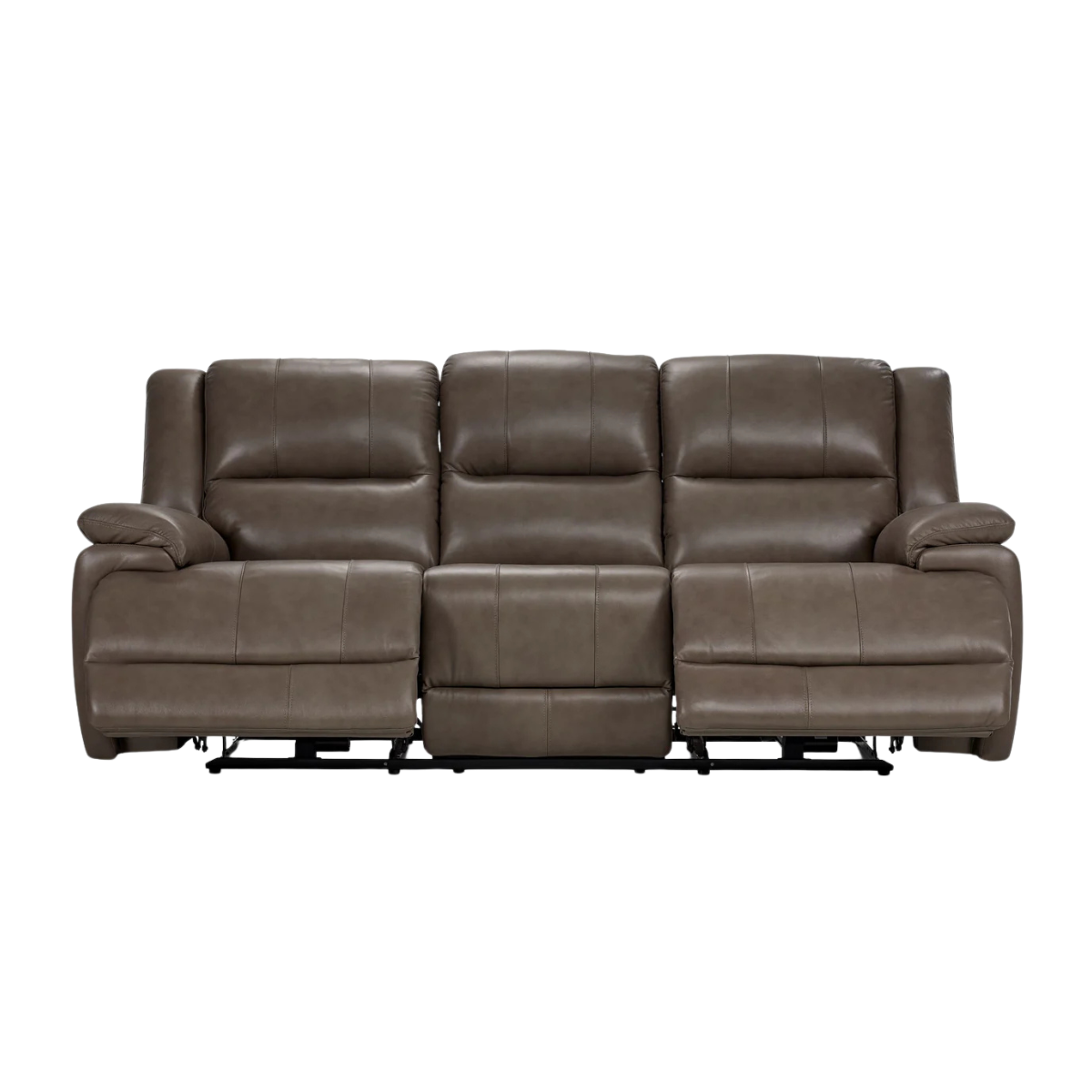 Allie Leather Dual Power Reclining Sofa - Mocha