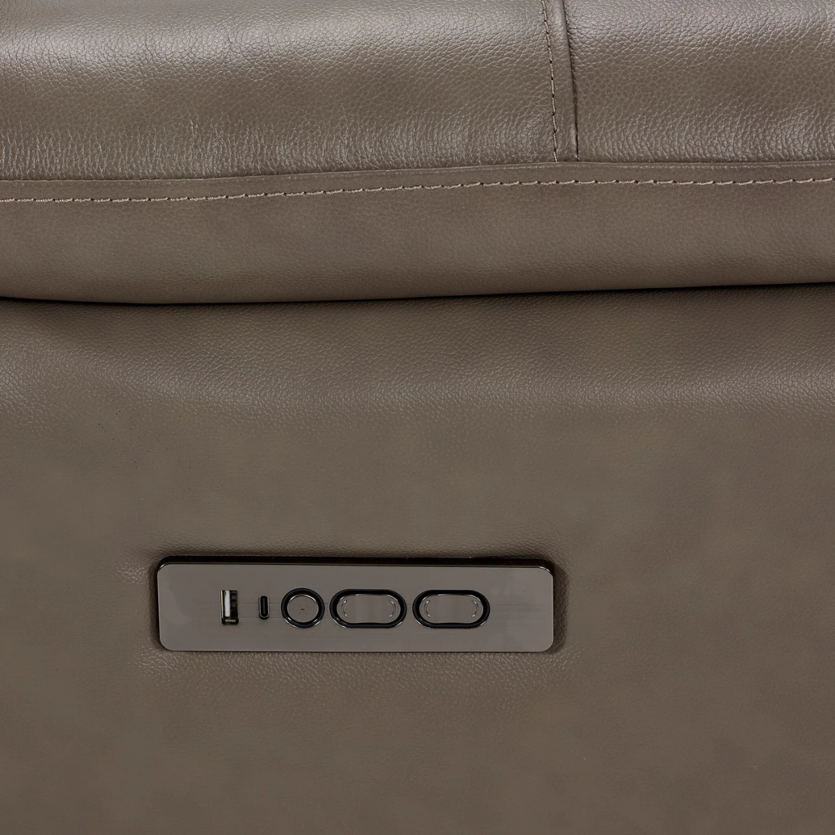 Allie Leather Dual Power Reclining Sofa - Mocha