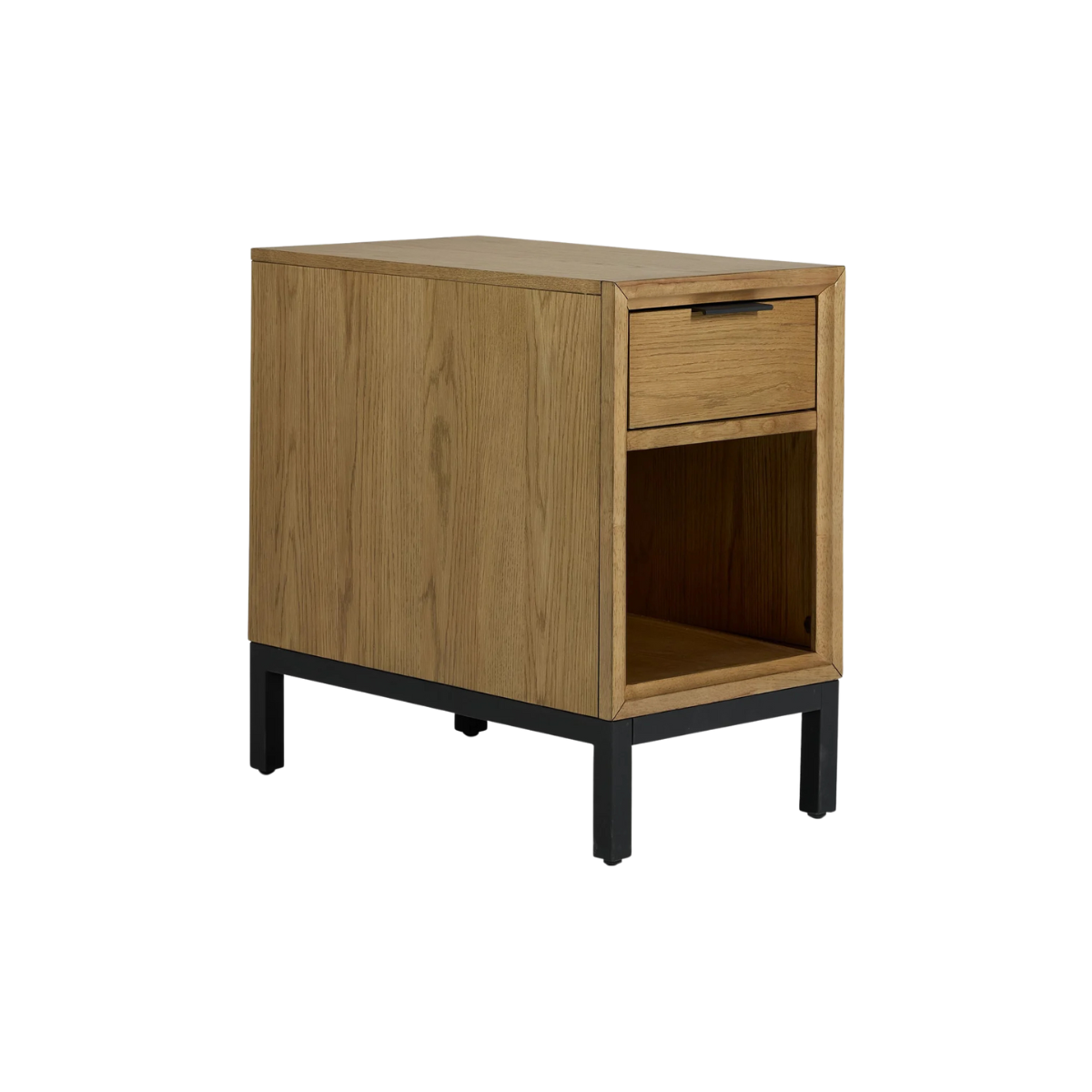 Feeling Connected - Newport 14" Chairside Table - Oak and Black