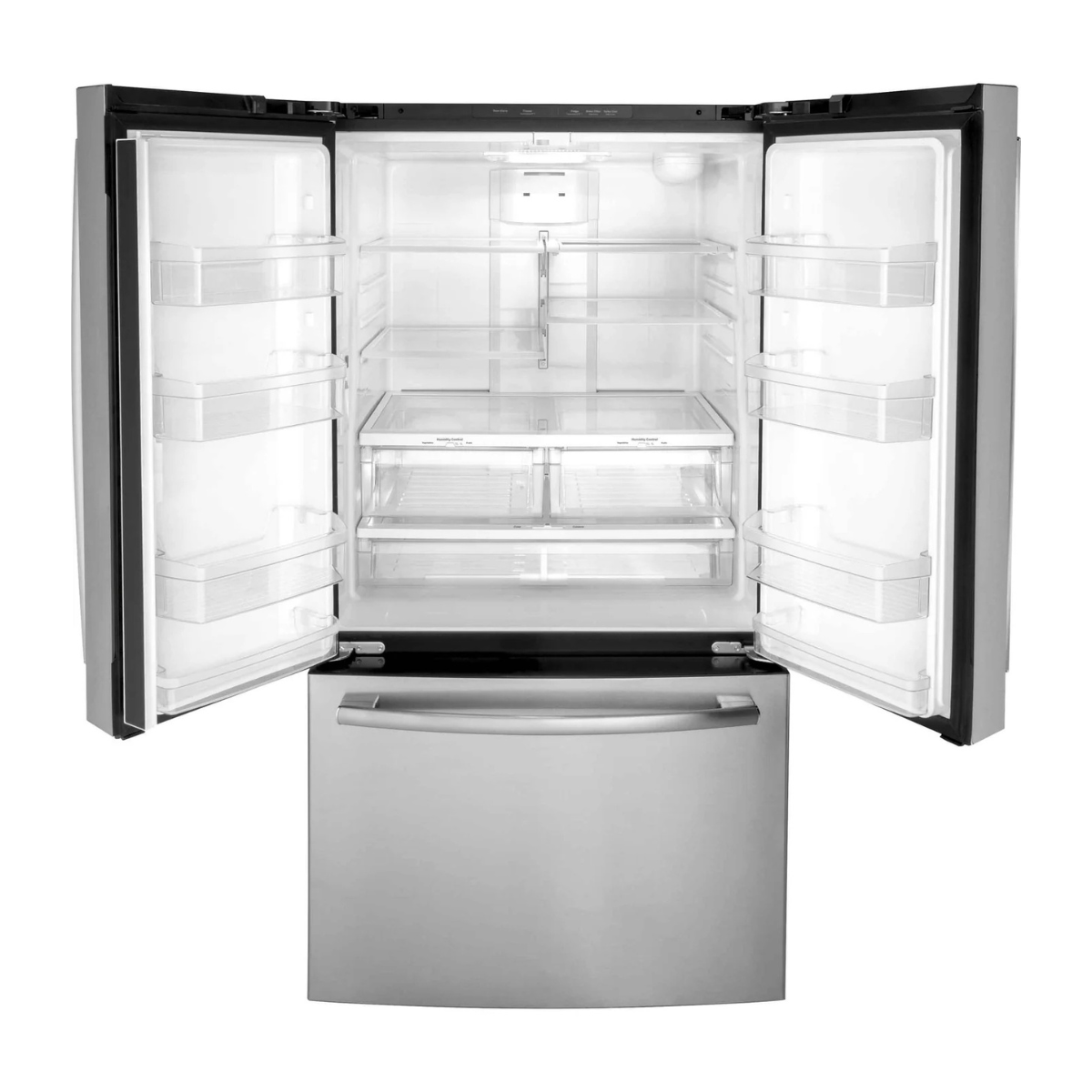 GE Fingerprint Resistant Stainlees Steel French-Door Refrigerator (26.7 Cu. Ft.) - GNE27JYMFS