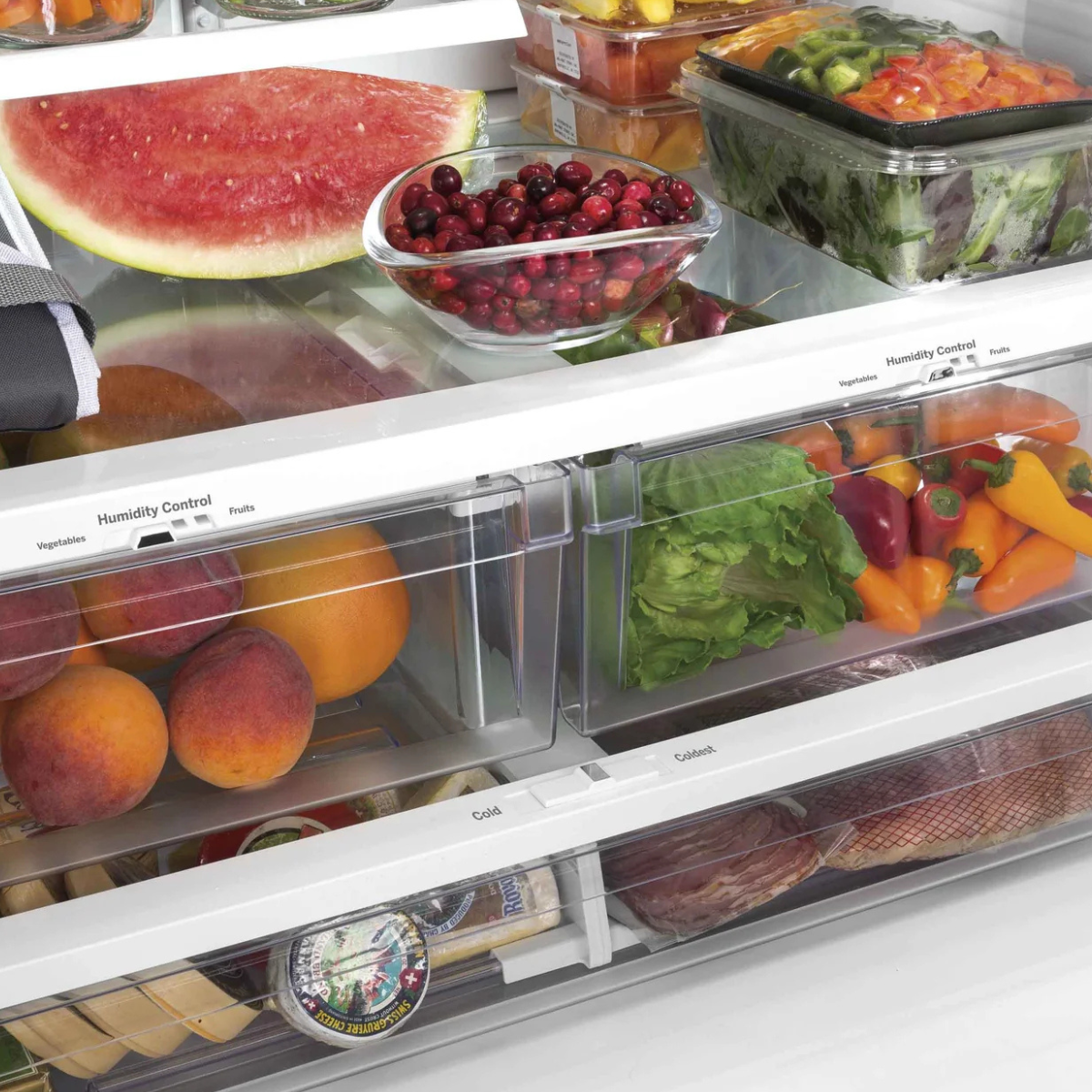 GE Fingerprint Resistant Stainlees Steel French-Door Refrigerator (26.7 Cu. Ft.) - GNE27JYMFS