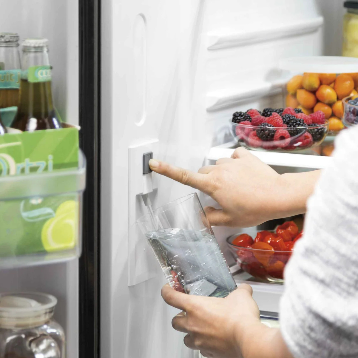 GE Fingerprint Resistant Stainlees Steel French-Door Refrigerator (26.7 Cu. Ft.) - GNE27JYMFS