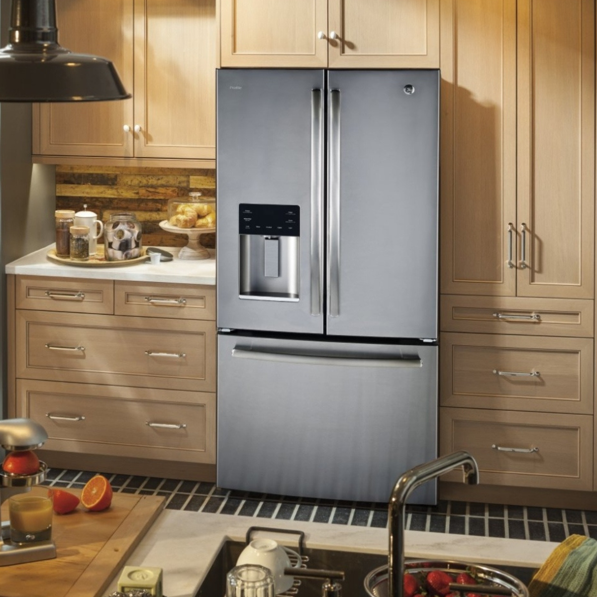 GE Profile 33" French Door Refrigerator (17.5 cu.ft.) - PYE18HSLKSS