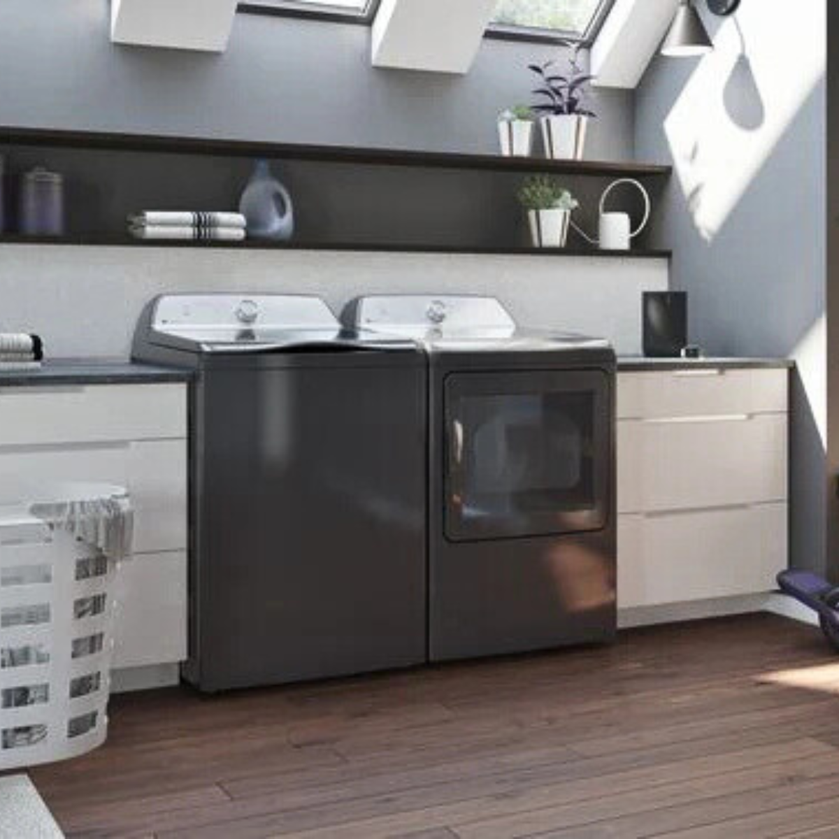 GE Profile Diamond Grey Electric Dryer (7.4 cu. ft.) - PTD60EBMRDG