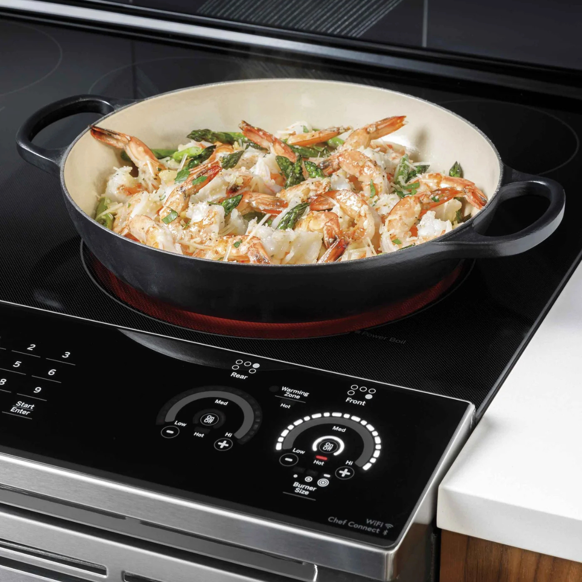 GE Profile Fingerprint Resistant Stainless Steel 30" Slide-In Electric Range with Air Fry (5.3 Cu.Ft) - PSS93YPFS