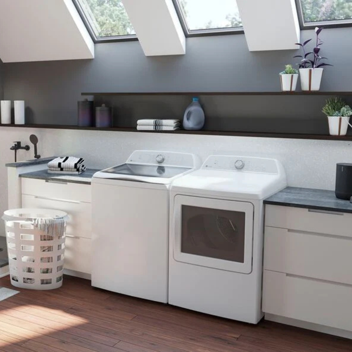 GE Profile White Electric Dryer (7.4 cu. ft.) - PTD60EBMRWS