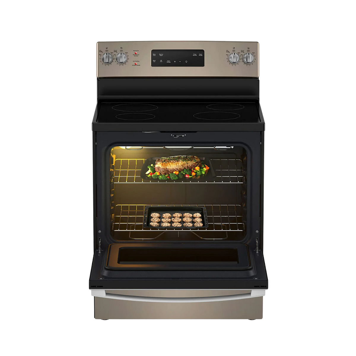 GE Slate Freestanding Electric Convection Range with No-Preheat Air Fry (5.0 Cu. Ft.) - JCB840ETES