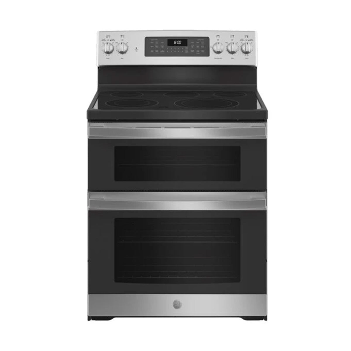 GE Stainless Steel 30'' Freestanding Double Oven Electric Range with Air Fry (6.6 Cu.Ft) - JBS86SPSS