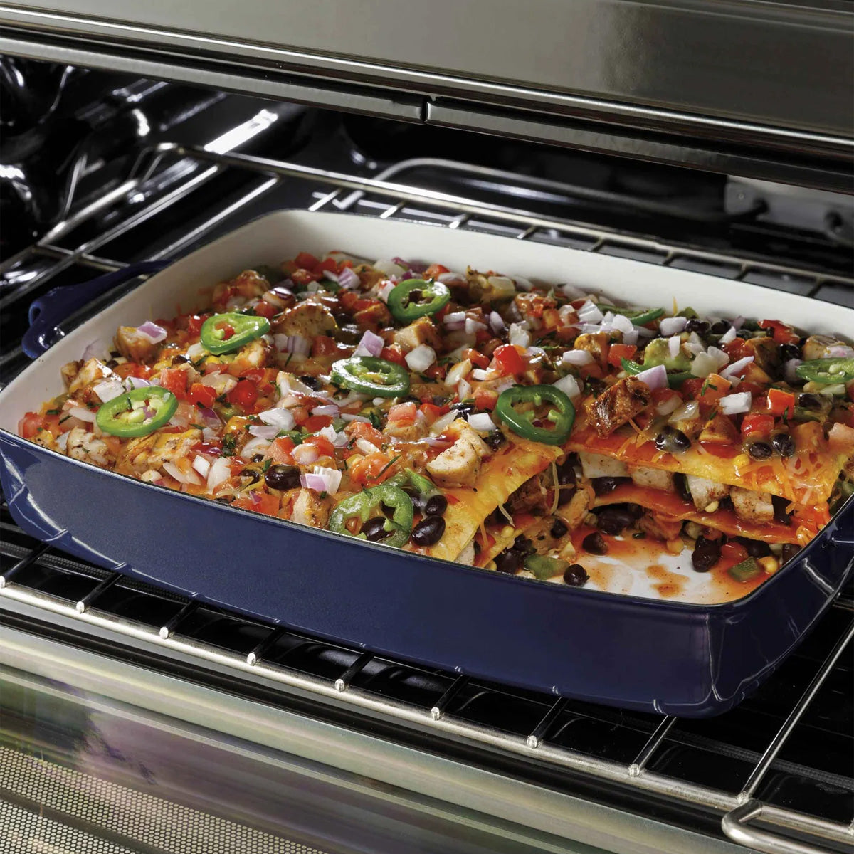 GE Stainless Steel 30'' Freestanding Double Oven Electric Range with Air Fry (6.6 Cu.Ft) - JBS86SPSS