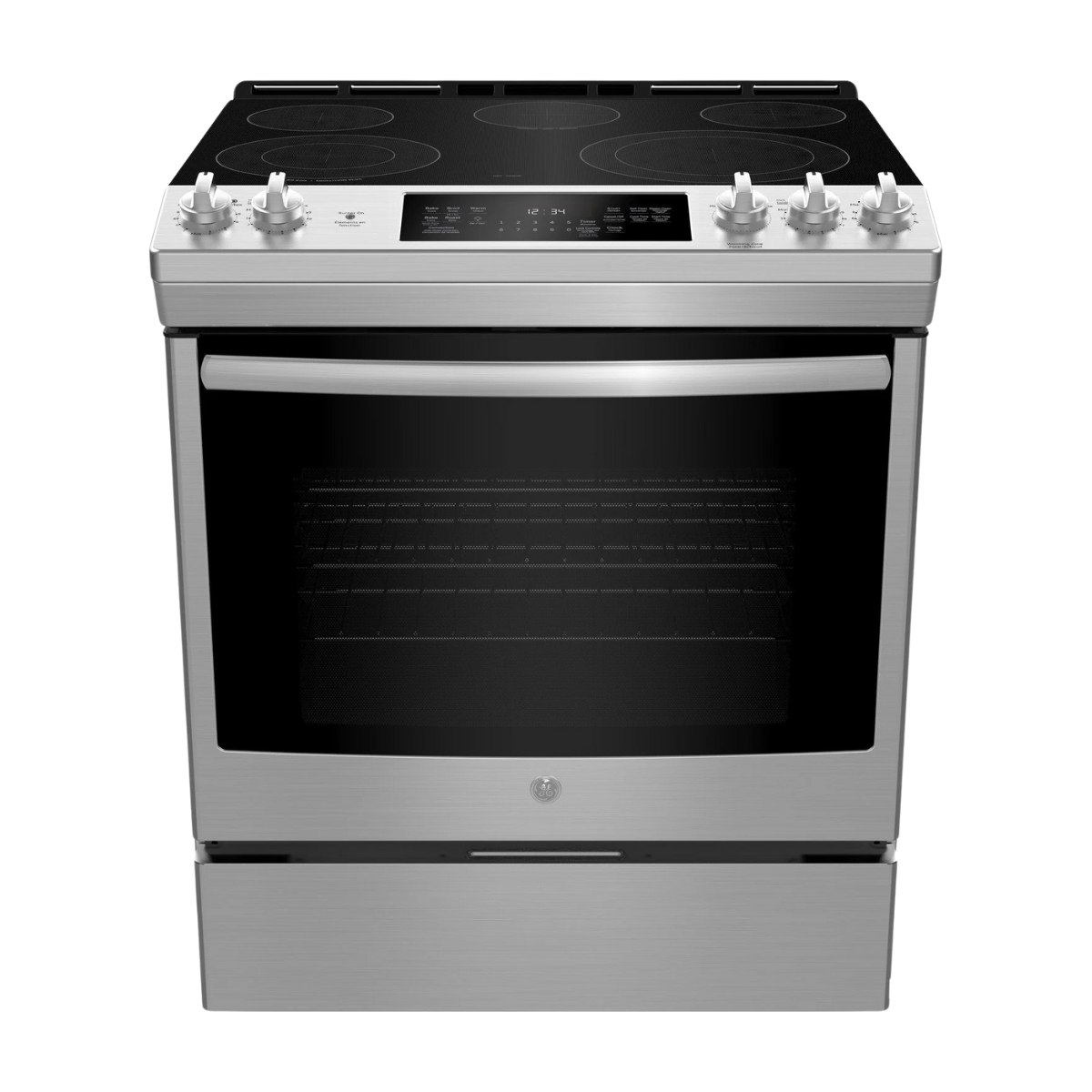 GE Stainless Steel Slide-In Electric True Convection Range (5.3 Cu. Ft.) - JCS840SMSS