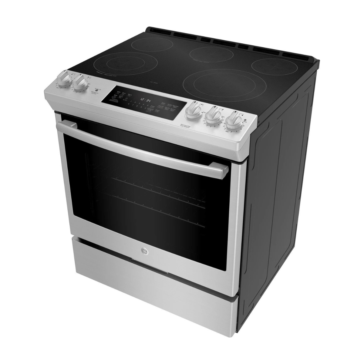 GE Stainless Steel Slide-In Electric True Convection Range (5.3 Cu. Ft.) - JCS840SMSS