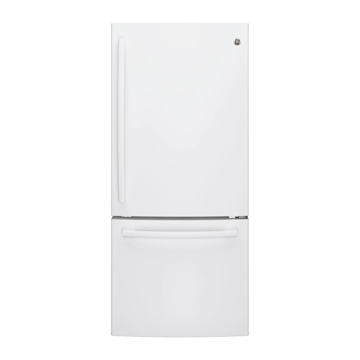 GE White Bottom-Freezer Refrigerator (20.9 CU. FT.) - GDE21DGKWW
