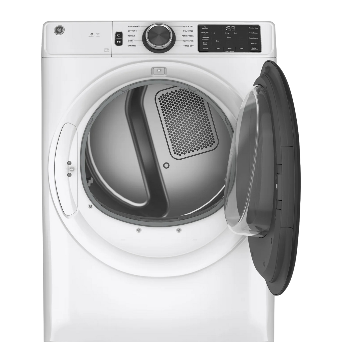GE White Electric Front Load Dryer ( 7.8 Cu. Ft.) - GFD55ESMNWW