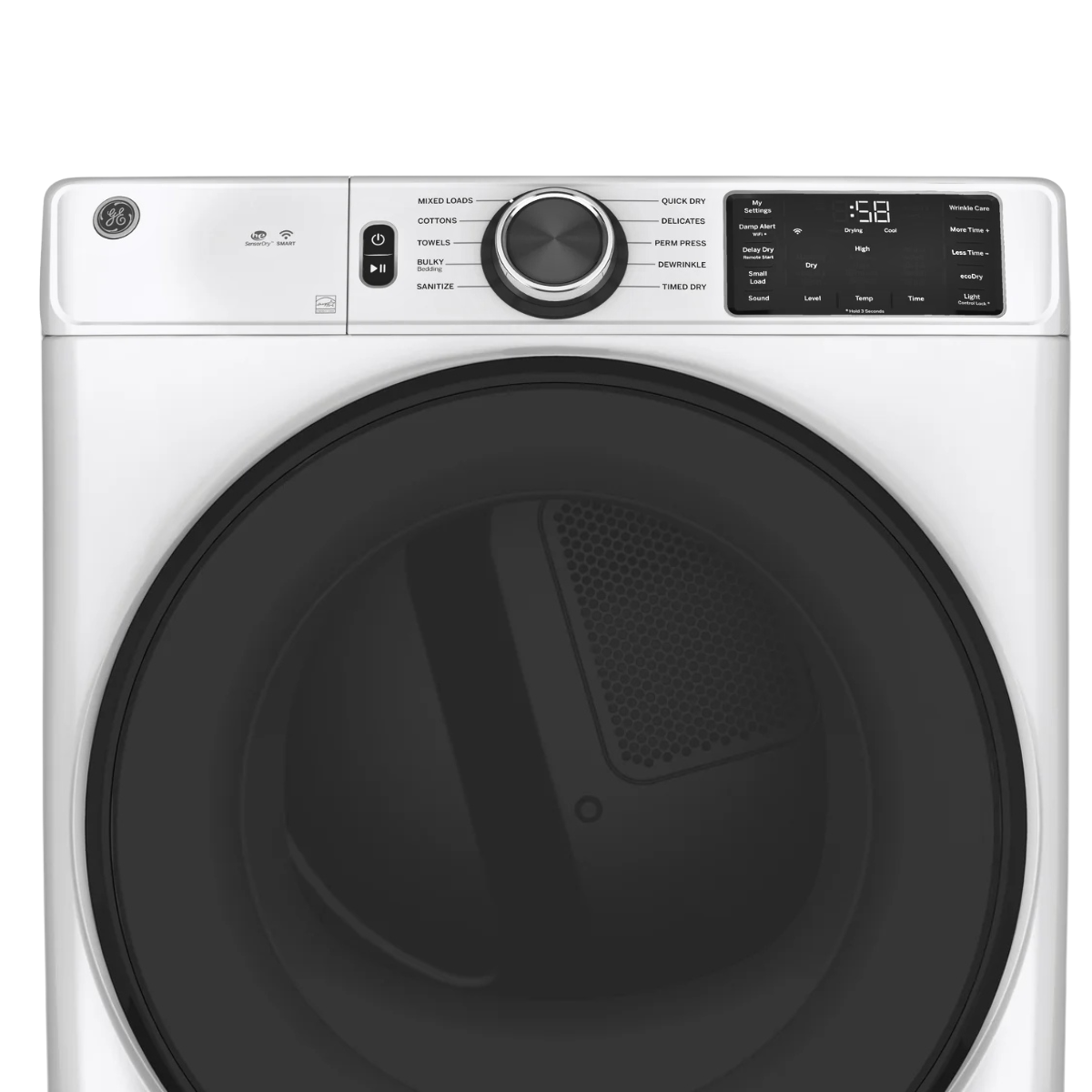 GE White Electric Front Load Dryer ( 7.8 Cu. Ft.) - GFD55ESMNWW