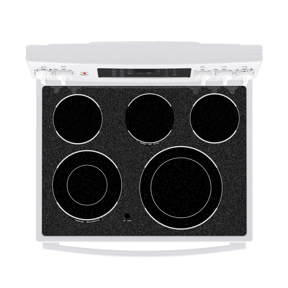 GE White Freestanding Electric Convection Range with No-Preheat Air Fry (5.0 Cu. Ft.) - JCB840DVWW