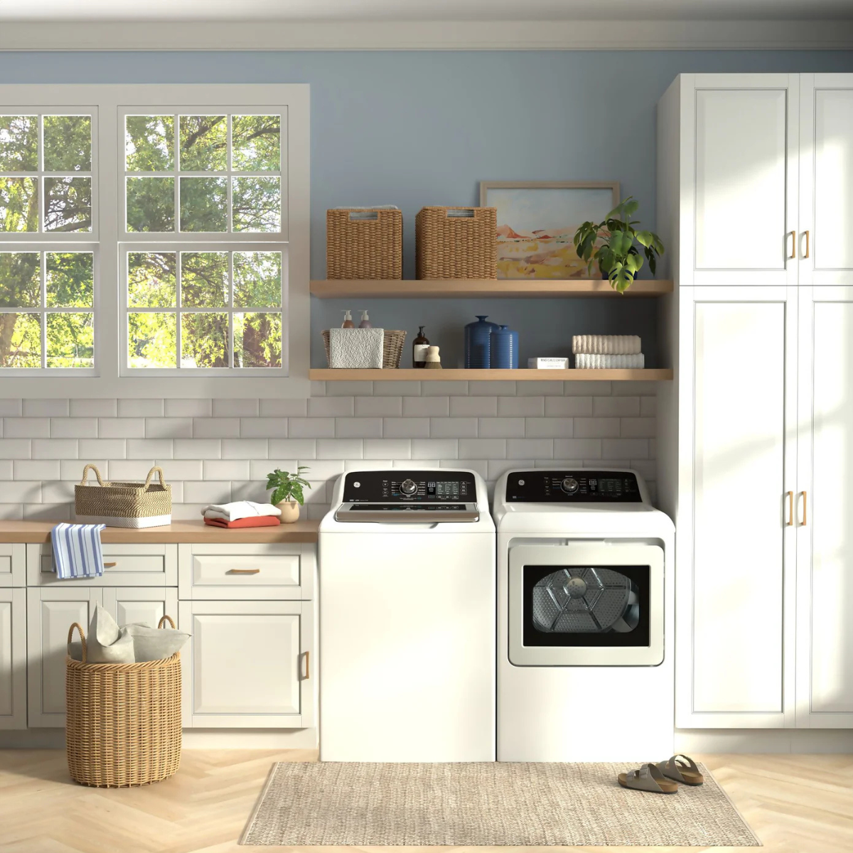 GE White Top Load Washer with SaniFresh Cycle (5.3 Cu. Ft.) - GTW681BMRWS