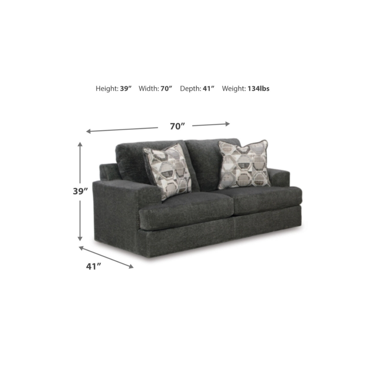 Karinne Loveseat - Smoke