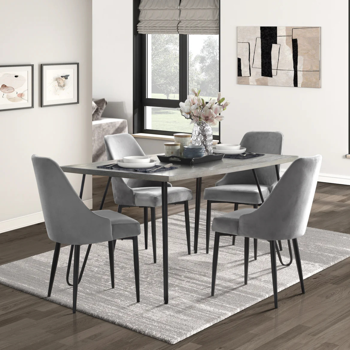 Keene 5-Piece Dining Set – Grey