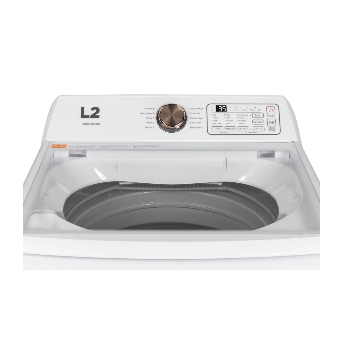 L2 White Top Load Electric Washer (4.7 Cu.ft) - LT47A3AWW