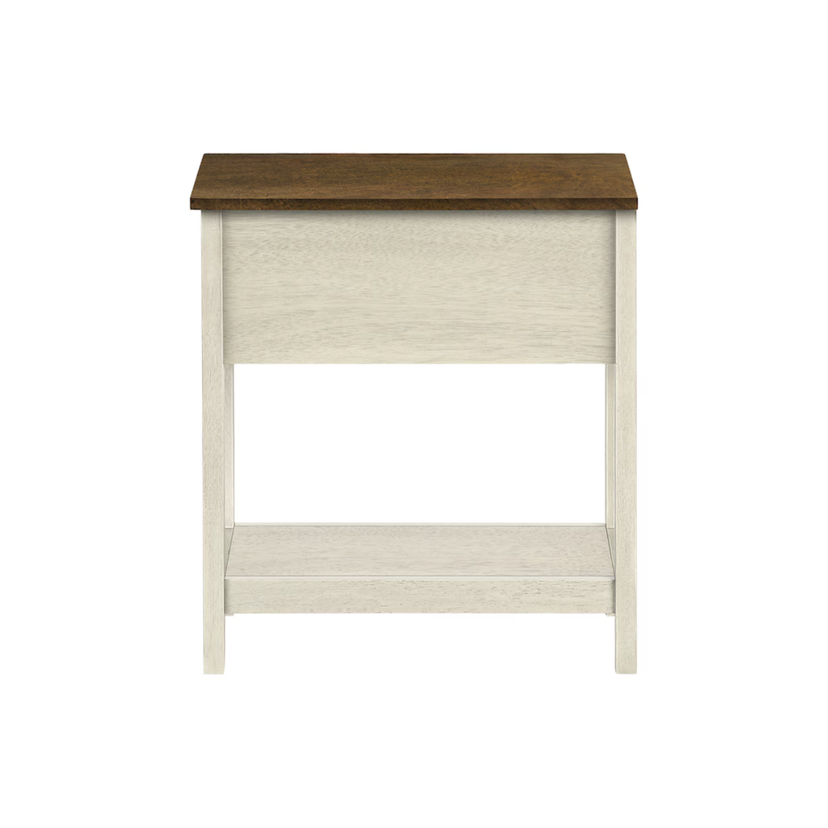 Monarch Specialties 24" Side Table - Antique White with Espresso