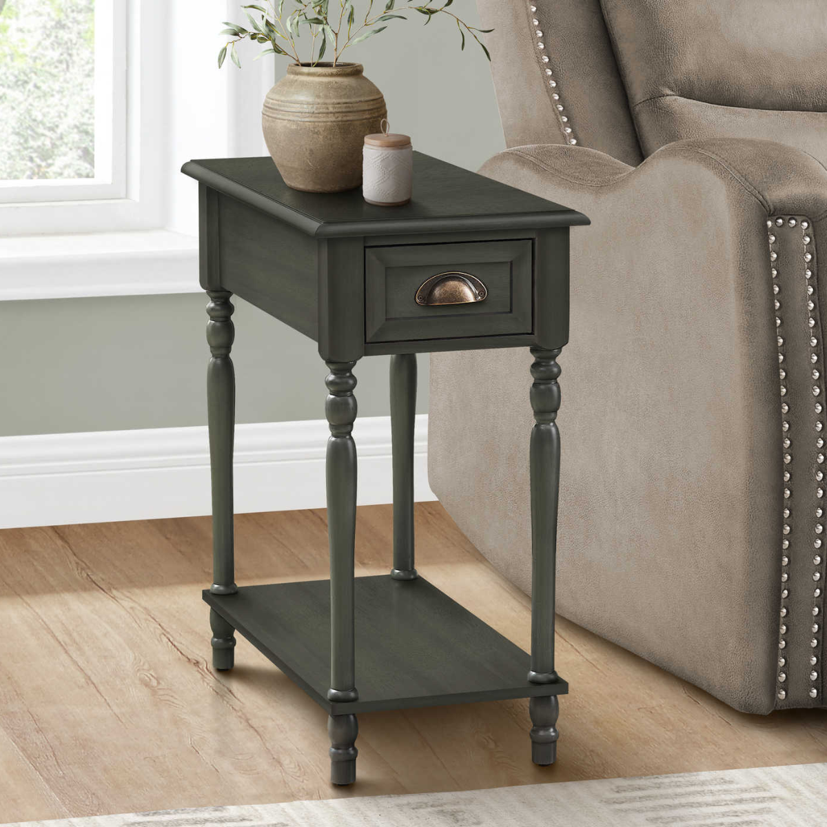 Monarch Specialties 24" Side Table - Dark green