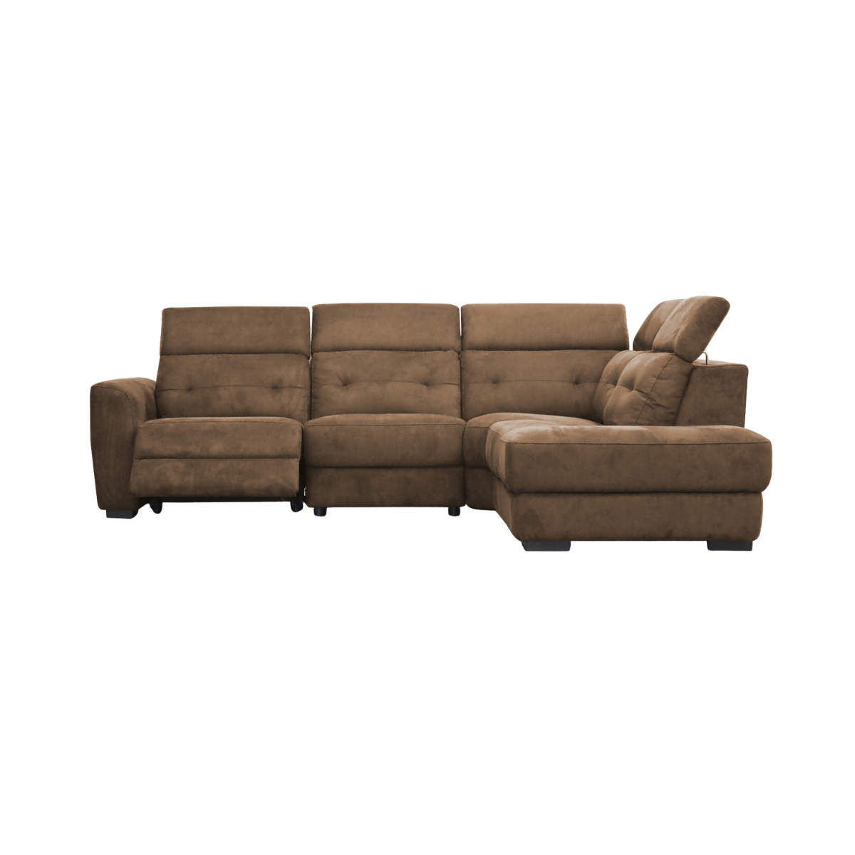 Parker Chaisse Sectional With 4 Piece Power Recliner - Tobacco