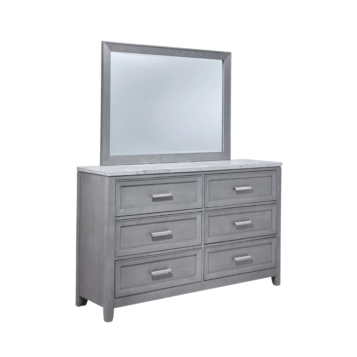 Silverstone 6-Drawer Dresser - Mist Grey