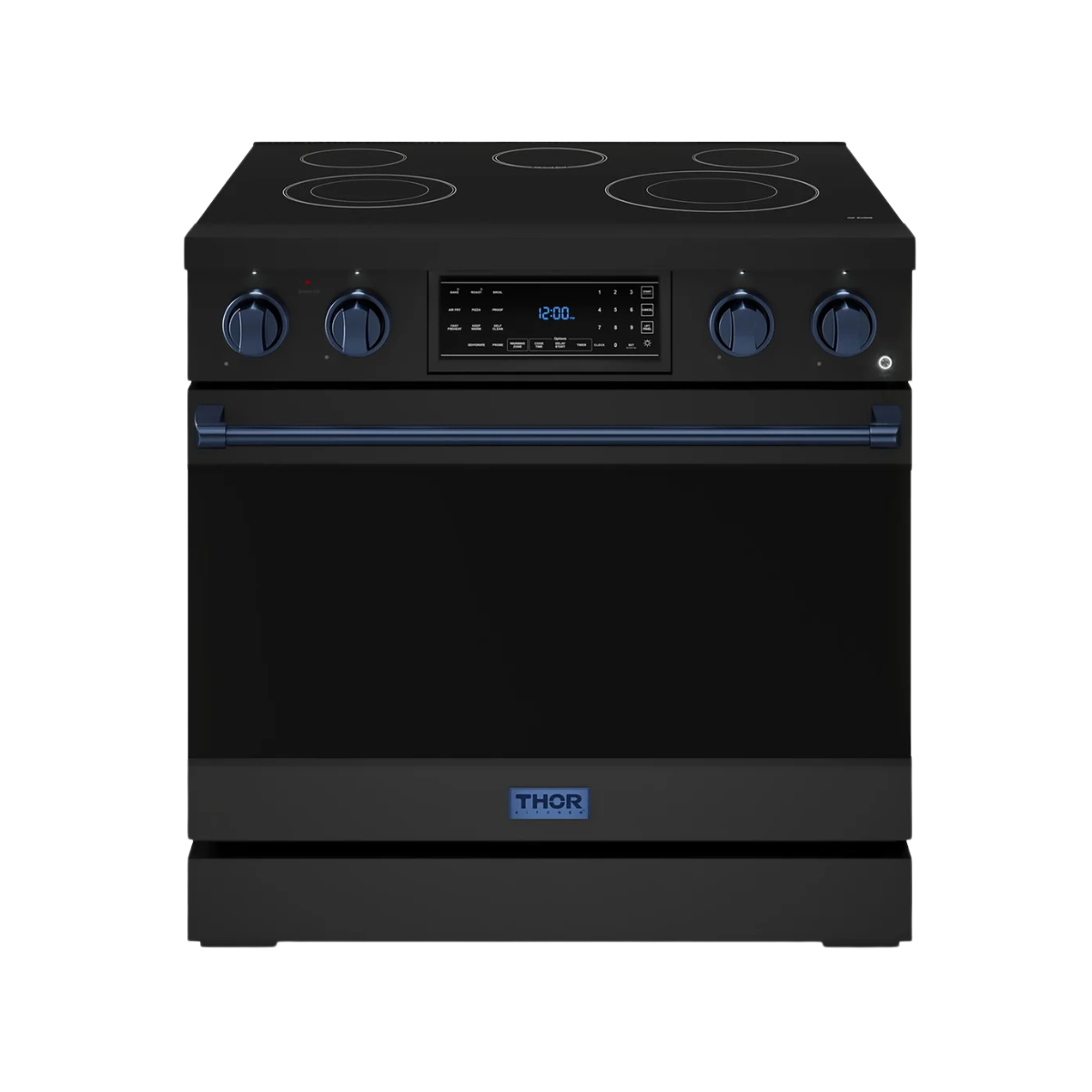 Thor Kitchen Black Stainless Steel Freestanding Professional Electric Range|Gordon Ramsay Series (6 cu.ft) - RSE36B-BLU