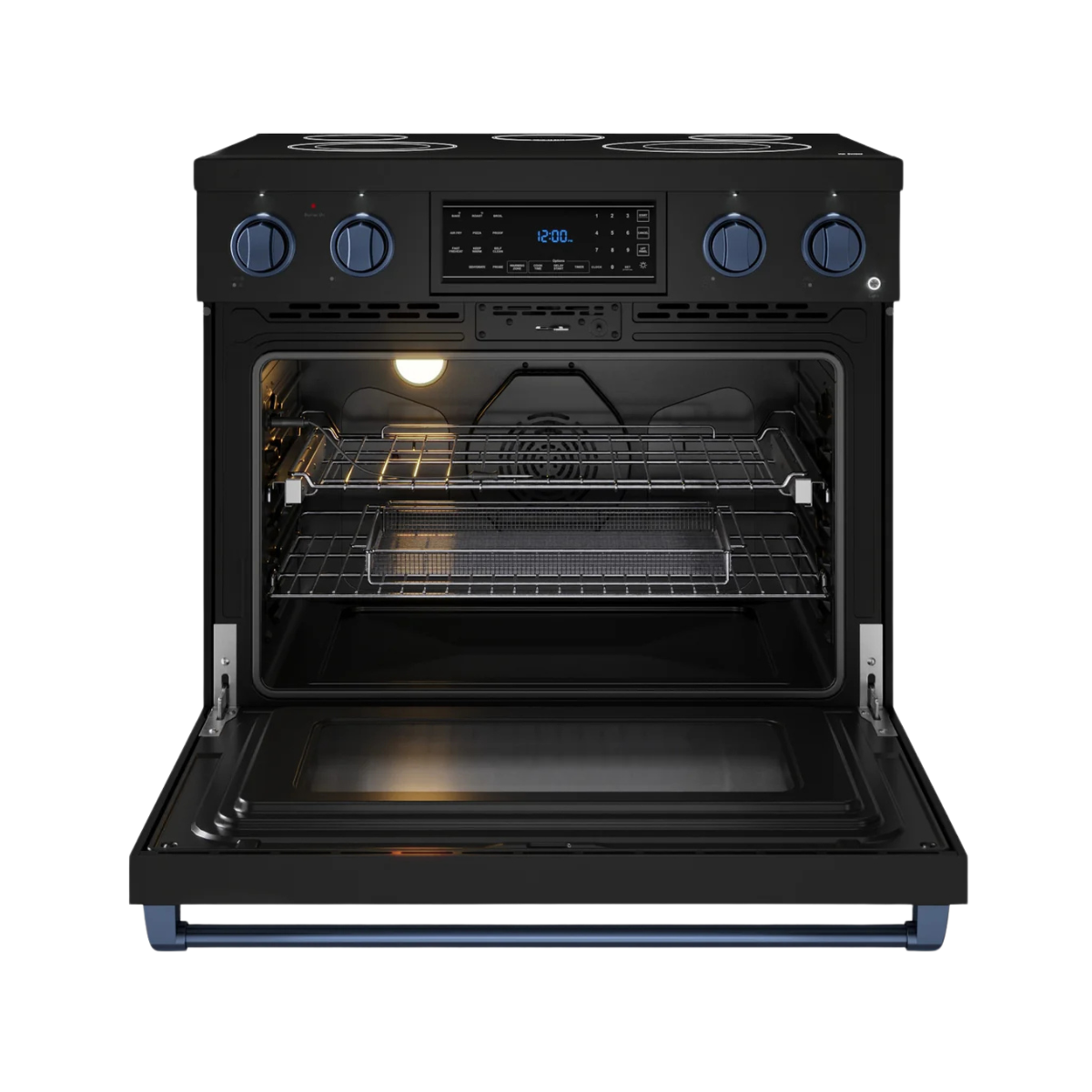 Thor Kitchen Black Stainless Steel Freestanding Professional Electric Range|Gordon Ramsay Series (6 cu.ft) - RSE36B-BLU