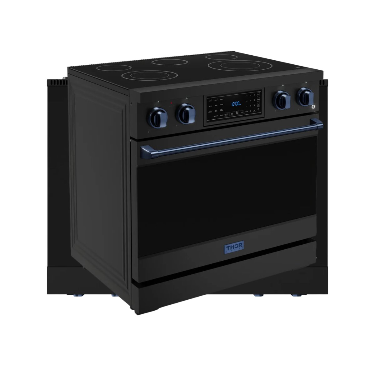 Thor Kitchen Black Stainless Steel Freestanding Professional Electric Range|Gordon Ramsay Series (6 cu.ft) - RSE36B-BLU