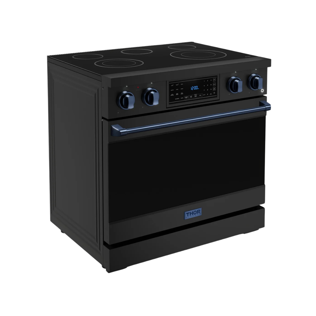 Thor Kitchen Black Stainless Steel Freestanding Professional Electric Range|Gordon Ramsay Series (6 cu.ft) - RSE36B-BLU