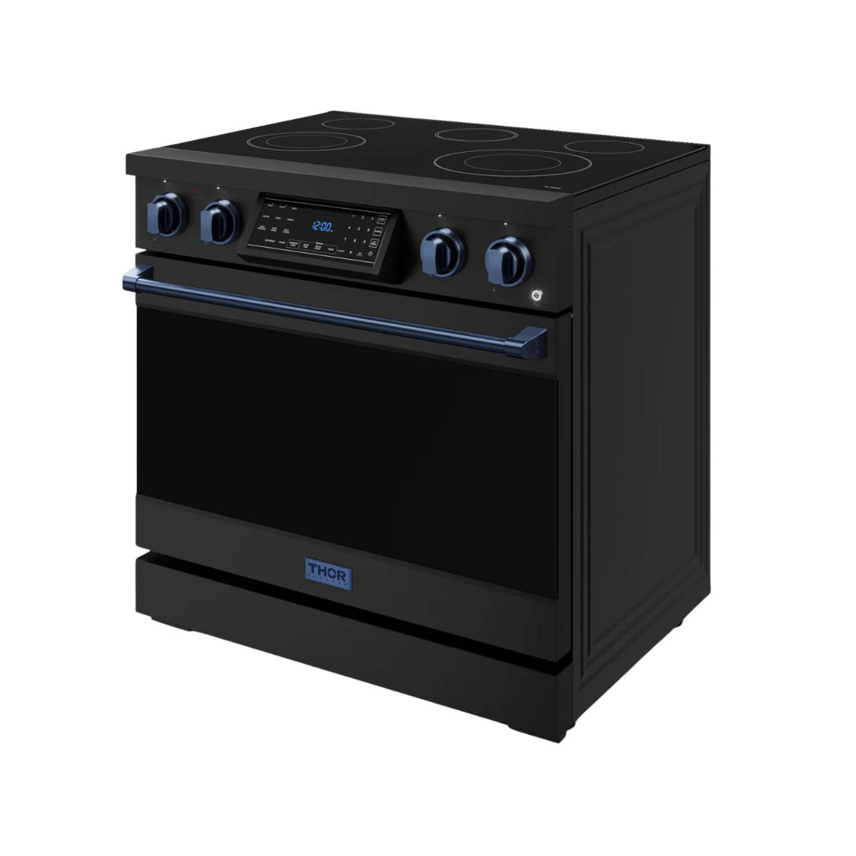 Thor Kitchen Black Stainless Steel Freestanding Professional Electric Range|Gordon Ramsay Series (6 cu.ft) - RSE36B-BLU