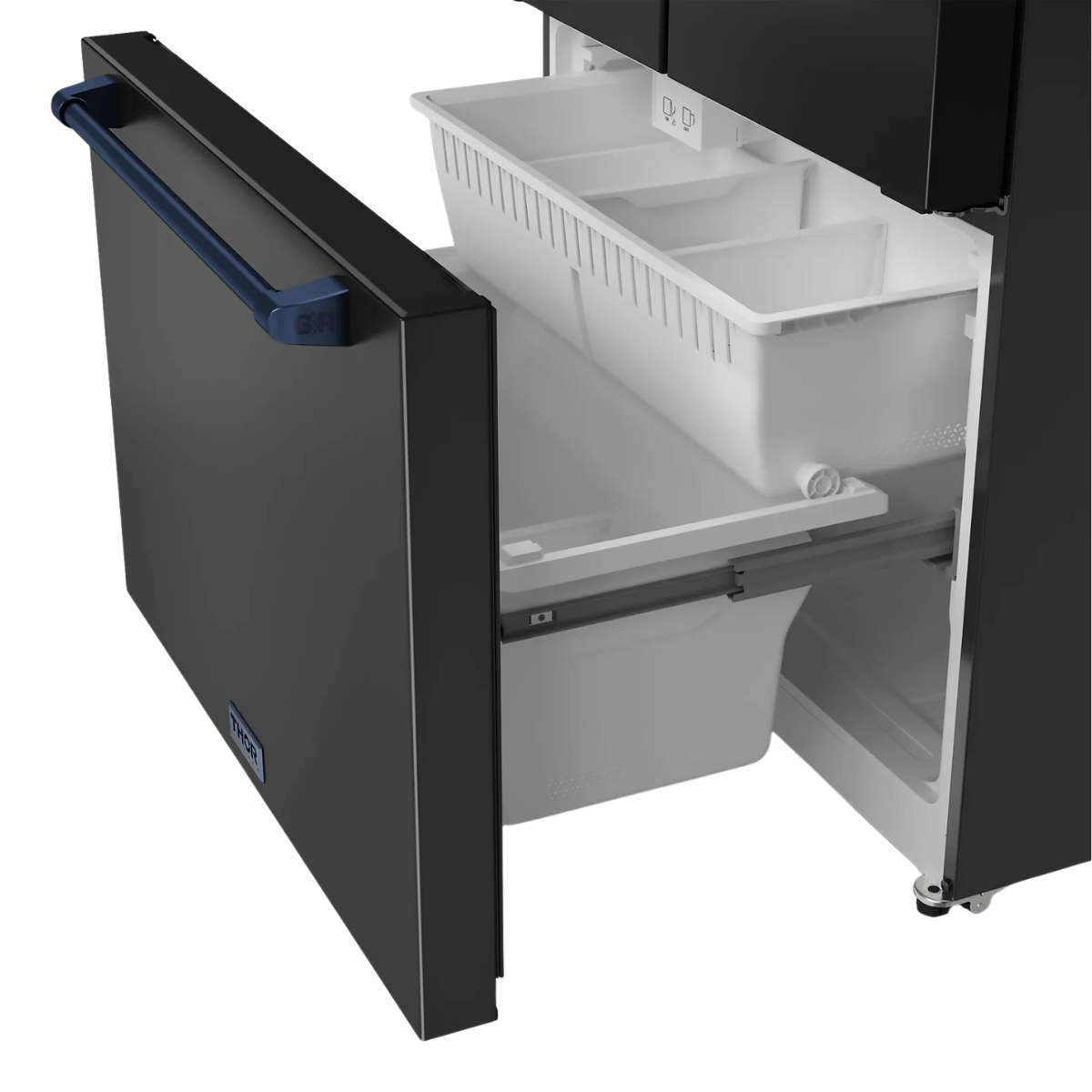 Thor Kitchen Matte Black French Door Counter-Depth Refrigerator with Ice Maker | Gordon Ramsay Collection (20.3 cu.ft.) - RF3621CTD00-BLU