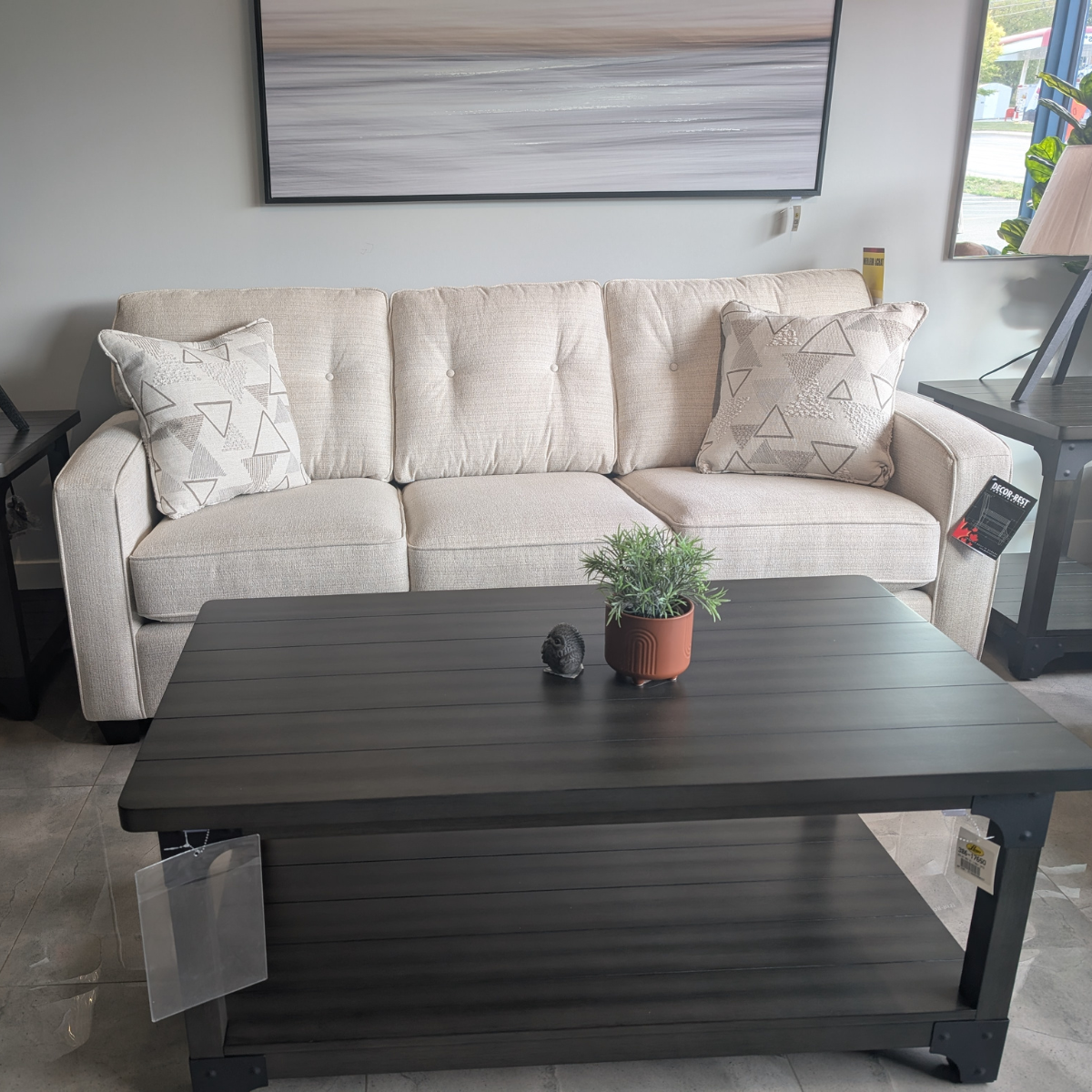 Triangle 3 peice Sofa - Ivory