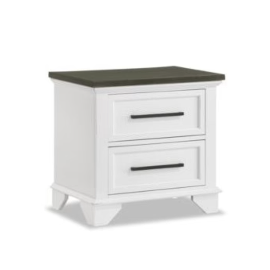 Abigail Night Table - White and Grey