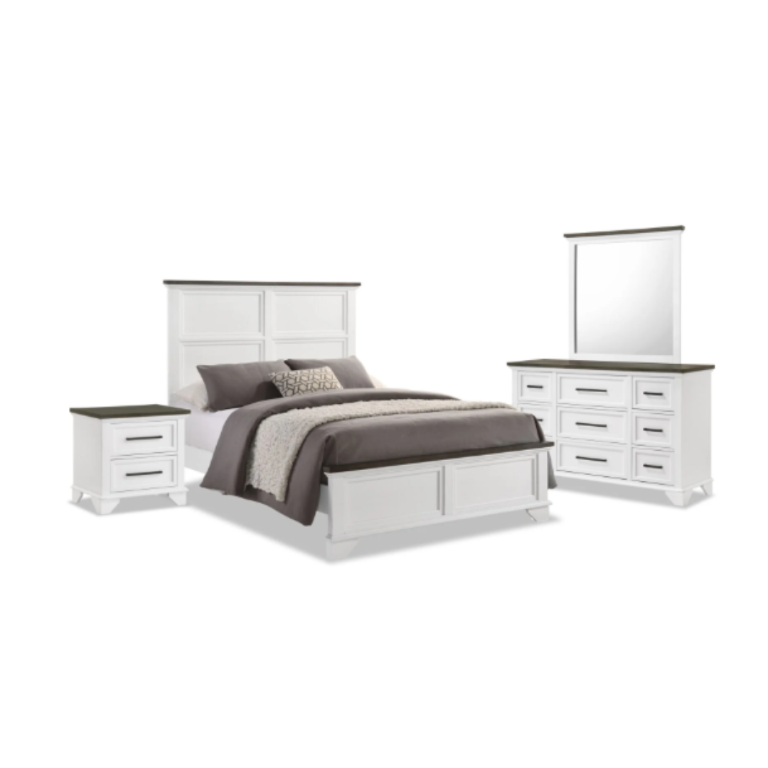 Abigail 6-Piece Full Bedroom Package - White and Grey