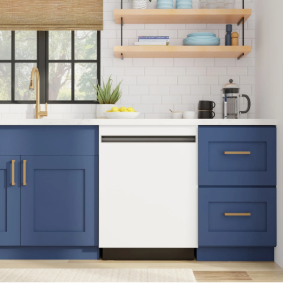 GE White Dishwasher with Clean Sensor (50 dBA)