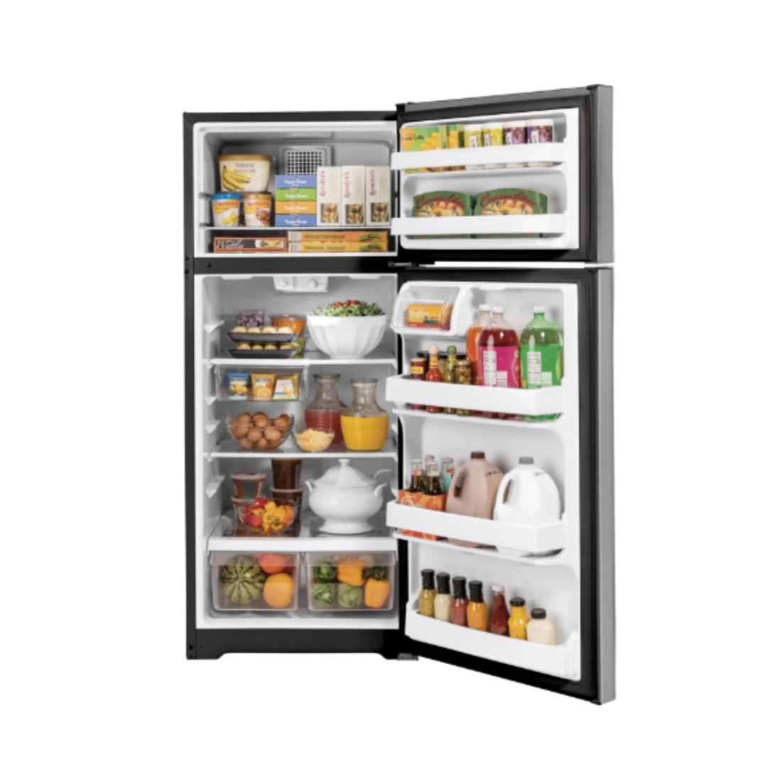 GE 28" 16.6 Cu. Ft. Stainless Steel Top-Freezer Refrigerator