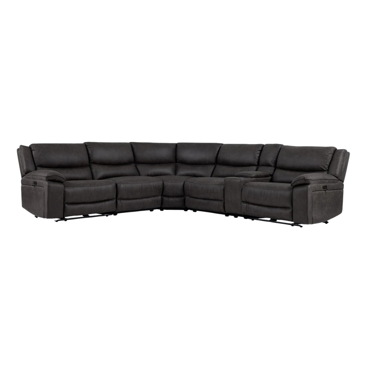 Weston 6-Piece Power Reclining Sectional with Console - Granite