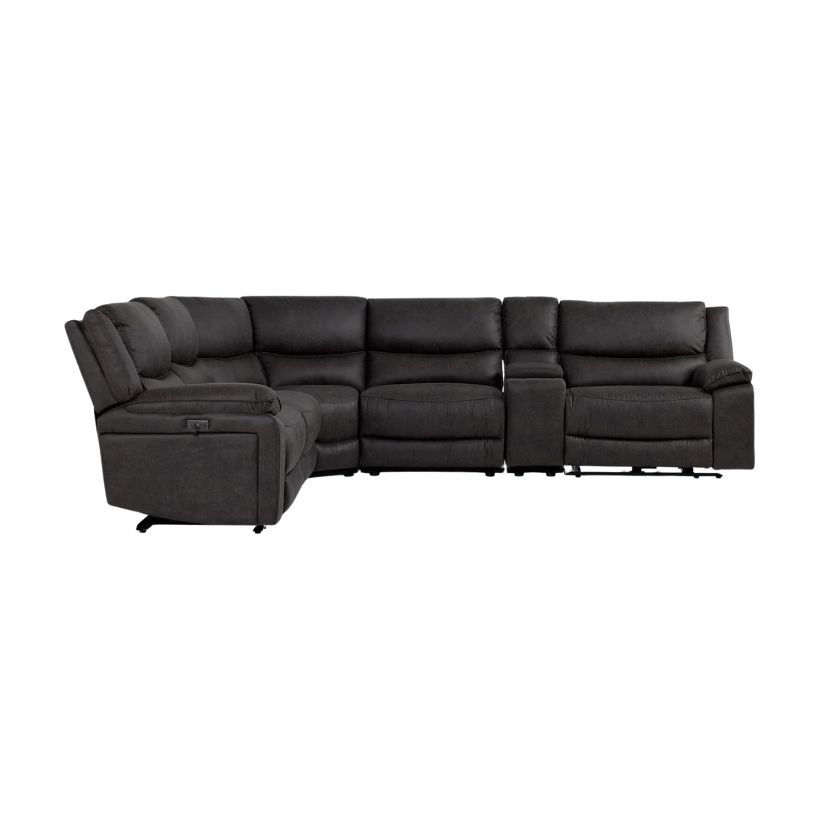 Weston 6-Piece Power Reclining Sectional with Console - Granite